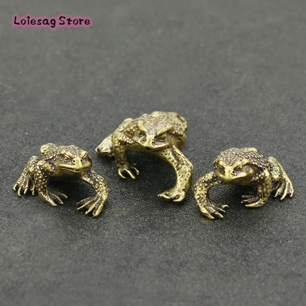 

Solid Mother Child Copper Gold Toad Cemony Small Ornament Brass Tea Pet Prop Carving Animal Handle Imitation Ancient Bronze