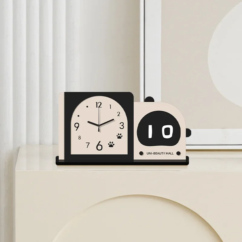 New Arrival Minimalist Artistic Desk Clock - Stylish Tabletop Clock For Living Room, Creative Decorative Clock, Elegant Small Ta