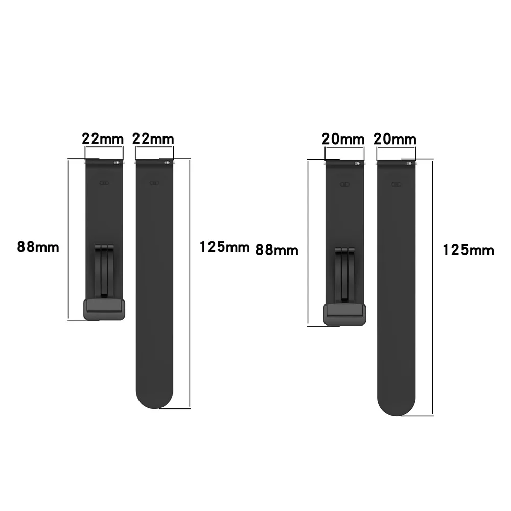 20mm 22mm Sport Silicone Magnetic Buckle Strap For Samsung Galaxy watch 6/4/5 pro/Classic/Gear S3/active 2 Huawei GT 2 2e 3 band