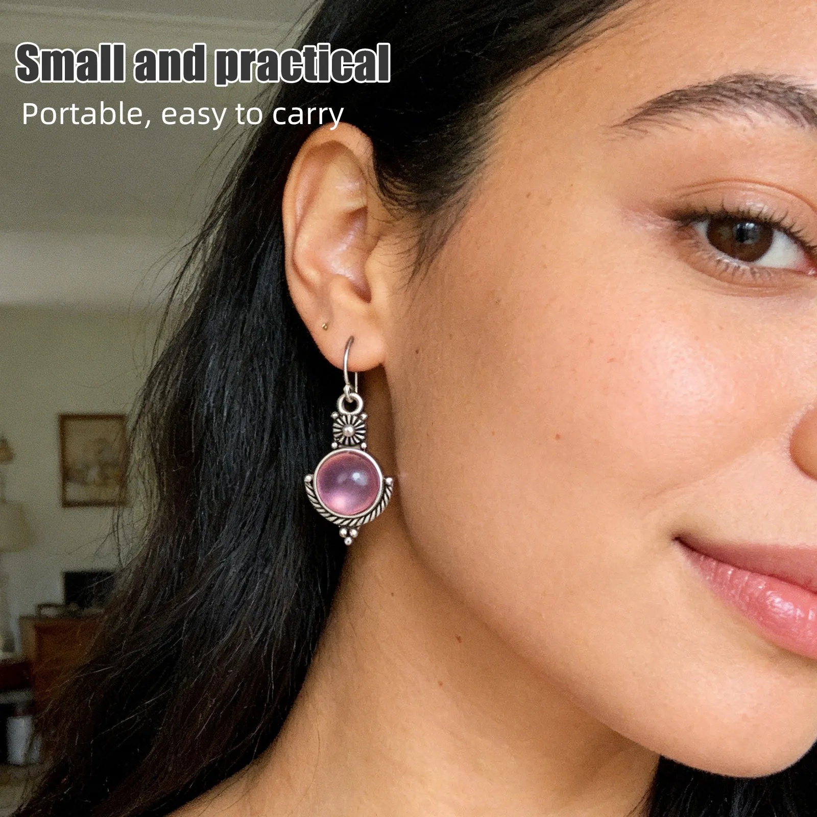 1Pair Moonstone Earrings Women Retro Fashion Earring Jewelry Exquisite Design Attractive Ear Accessories Stylish Ear Decor