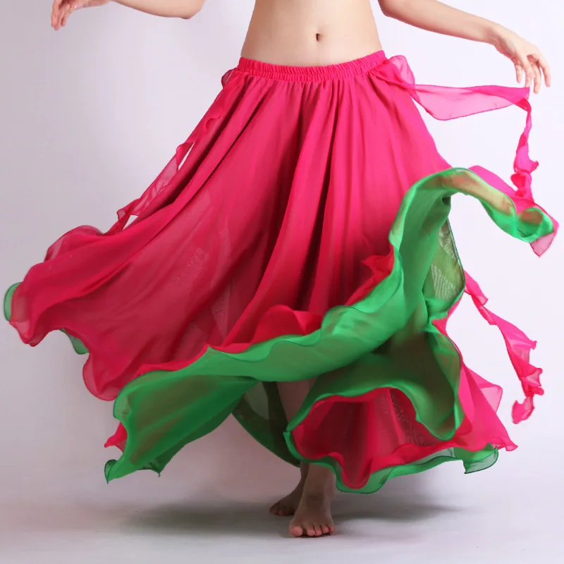 

Big swing skirt Xinjiang Uyghur dance practice skirt belly dance half body split skirt