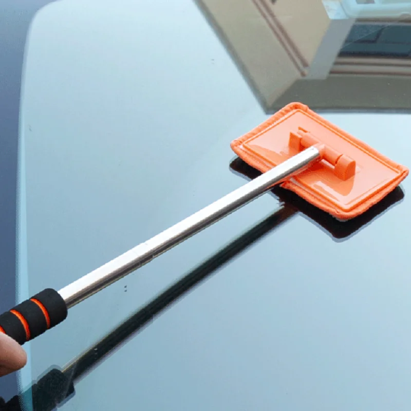 Telescopic Car Windshield Wiper with Metal Pole Glass Cleaning Cloth for Defogging And Dust Removal - Auto Cleaning Accessory