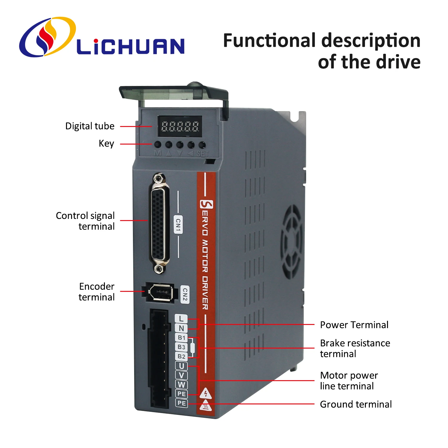 Servomotor Lichuan A5 200W 400W 600W AC con accionamiento 60st 3000rpm 17bit 23bit motor codificador absoluto incremental para máquina CNC