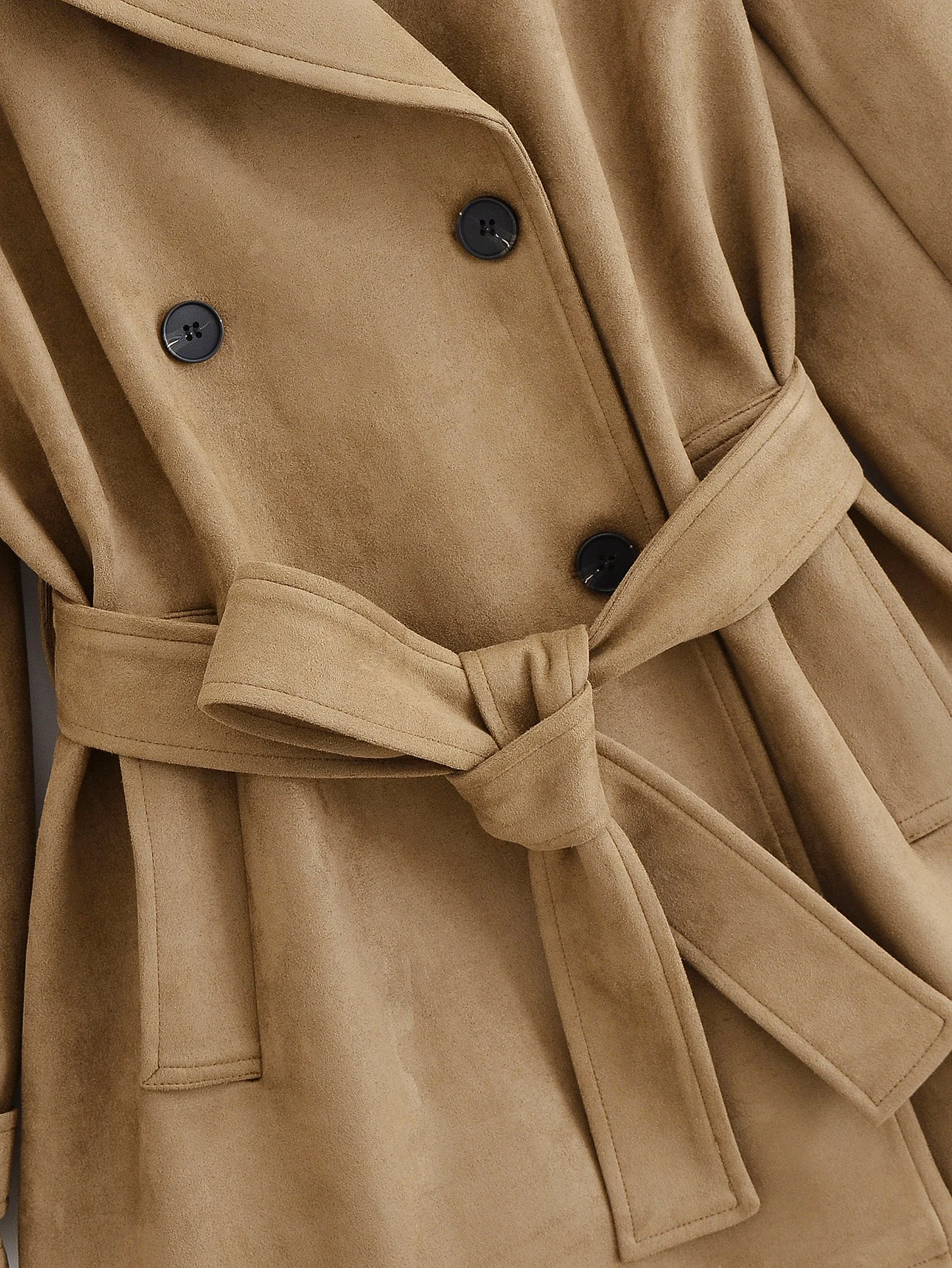 Otoño Invierno chaquetas cortavientos para mujer gabardina con cinturón de doble botonadura de manga larga ropa de calle de moda chaqueta básica prendas de vestir exteriores