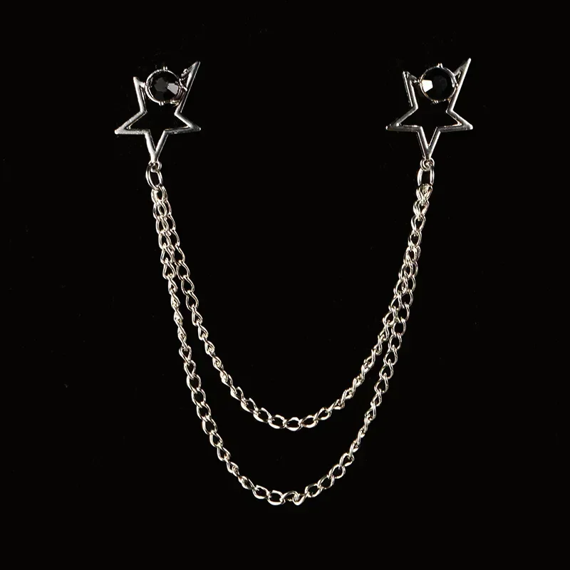 بروش الطيور مع نجمة كريستال شرابة سلسلة التلبيب دبوس للجنسين دعوى قميص اكسسوارات دبابيس الملابس الأنيقة للنساء الرجال الهدايا #5