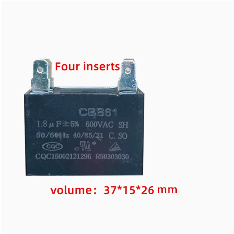 2PCS CBB61 Air conditioner cover motor start capacitor 600V1.8UF 2UF 2.5UF Four insert films