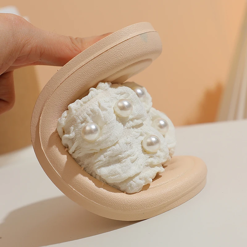 Жемчужные тапочки для девочек, детские тапочки для малышей от 2 до 3, 4, 5, 6, 7, 8, 9 лет, белые, розовые, черные, на мягкой подошве, детская обувь, тапочки принцессы 2025 г.