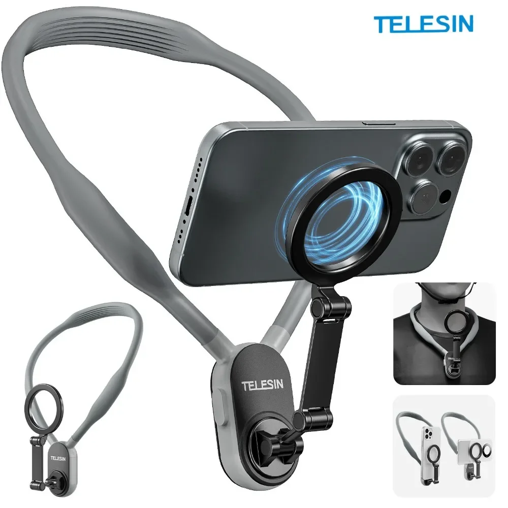 TELESIN MNM-001 ADAPTS to mobile phone magnetic neck integrated stand for first view shooting shock absorption