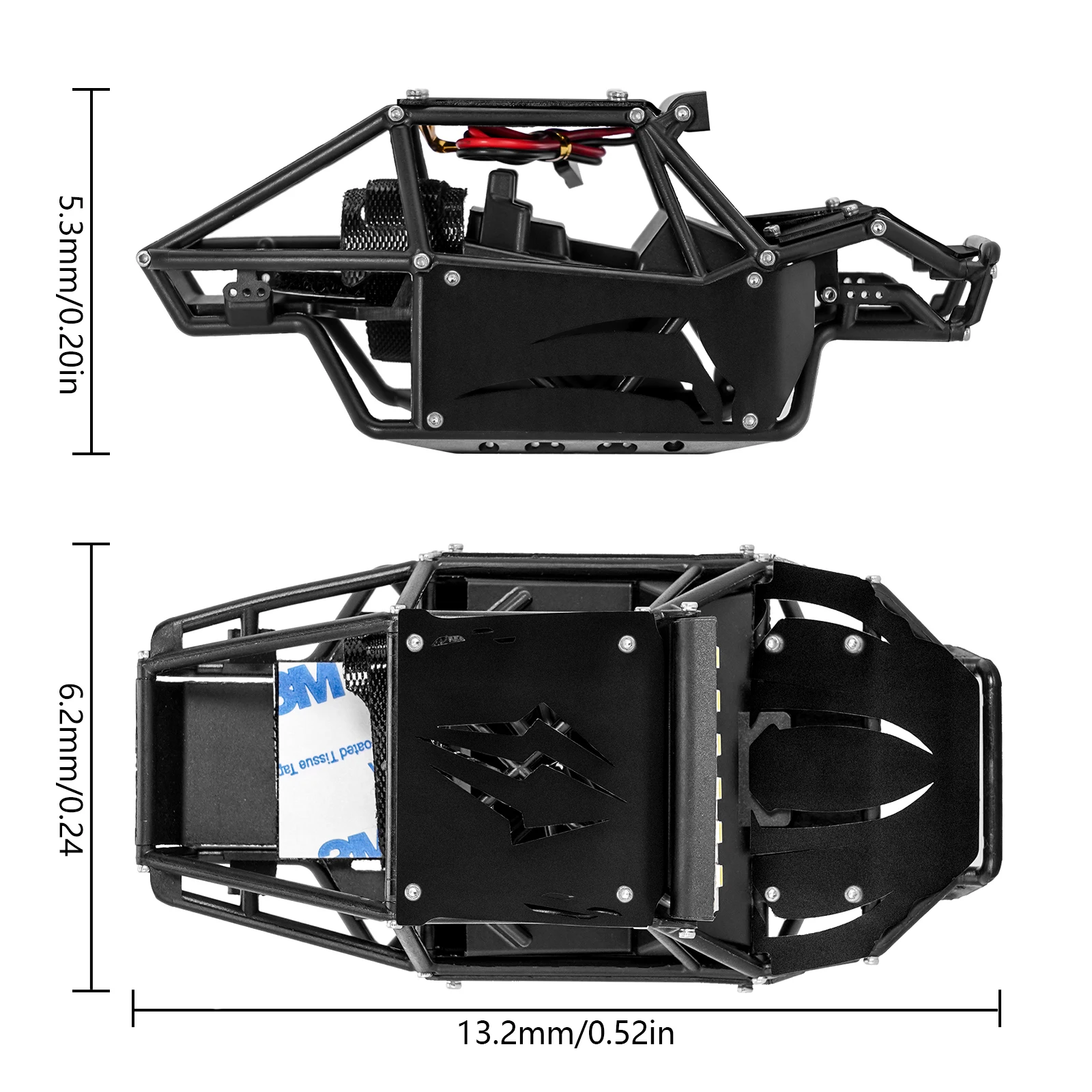 INJORA Nylon Rock Buggy Body Shell Chassis Kit for 1/24 RC Crawler Car Axial SCX24 C10 JEEP JLU Bronco Base Camp Upgrade Parts