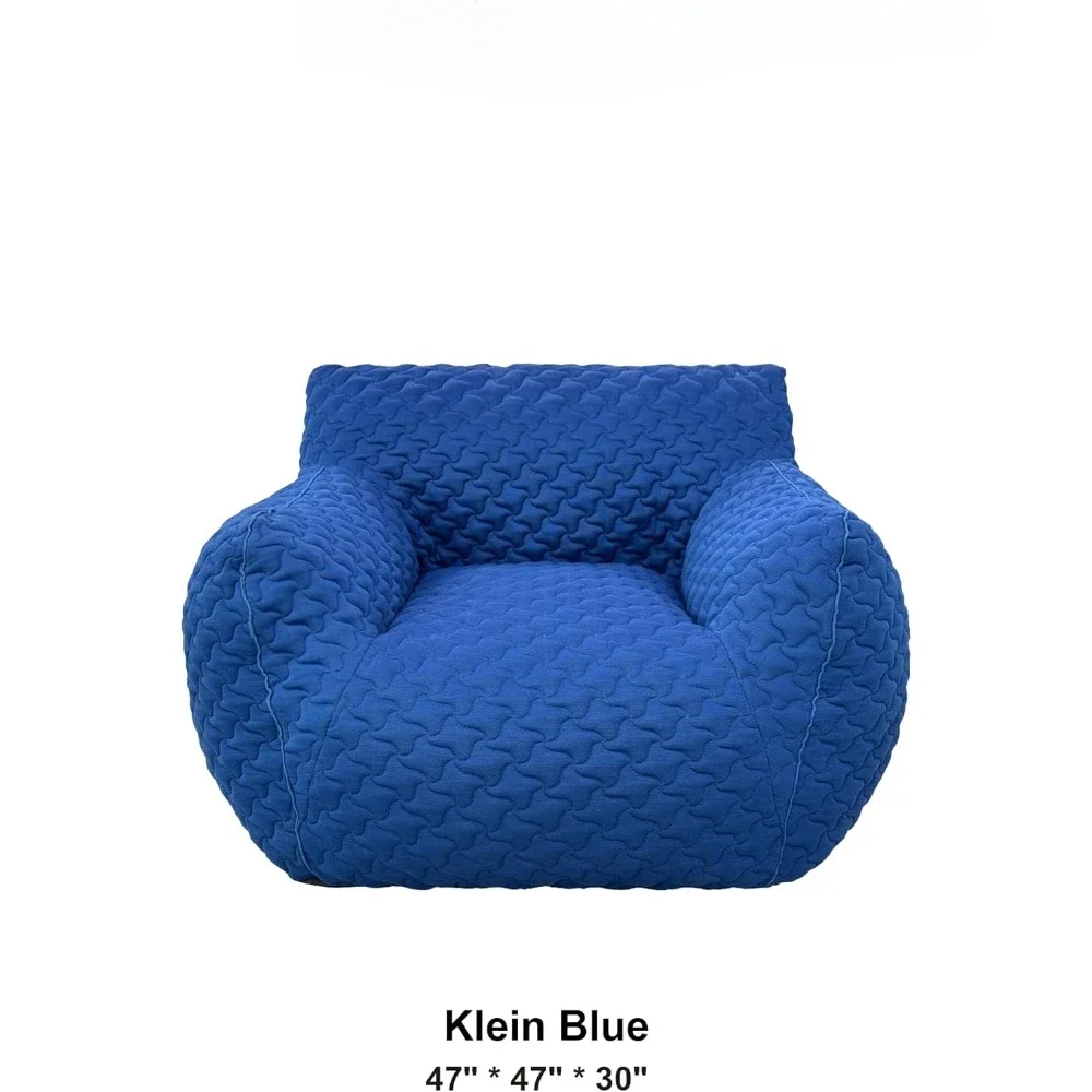 Bean Bag Chair,Bean Bag Sofa Chair with Armrests, Bean Bag Couch Stuffed High-Density Foam,3D Quilted Fabric Lazy Sofa