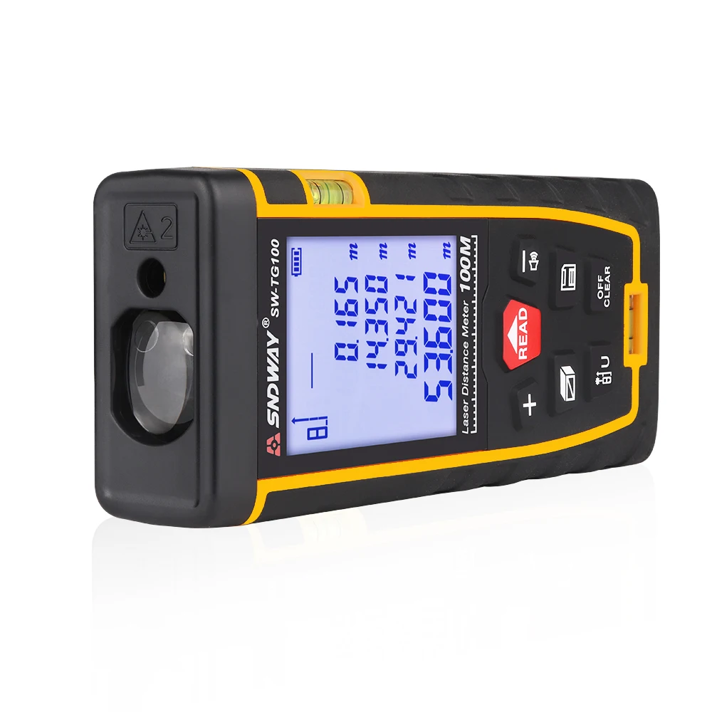 SNDWAY  SW-TG100 Handheld  Distance Meter 100M Mini  Rangefinder Range Finder Diastimeter Measure Tape  Rule