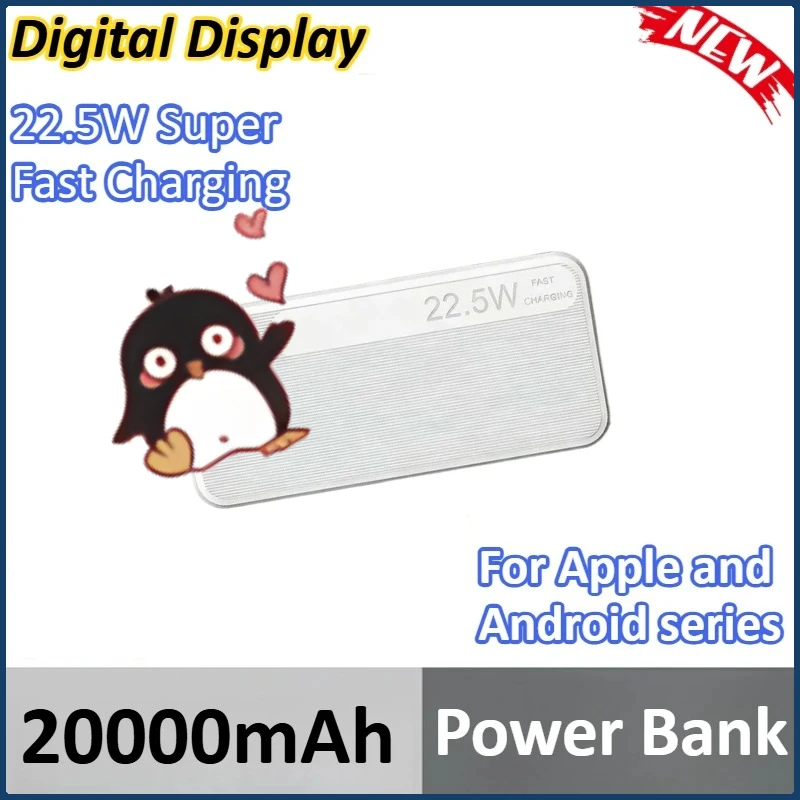 

20000mAh Power Bank Battery Digital Display For iPhone For Samsung For Huawei For xiaomi 22.5W Super Fast Charging