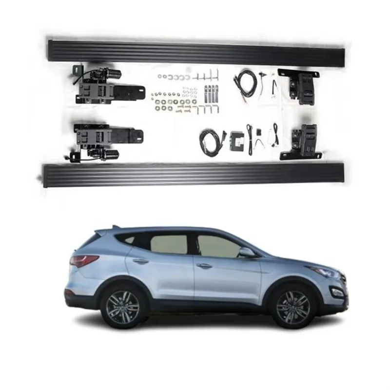 Led Light Steel Retractable Rust-Proof App Control Foot Rest Pedal Side Step Bars Running Boards Universal For SUV Hyundai IX45