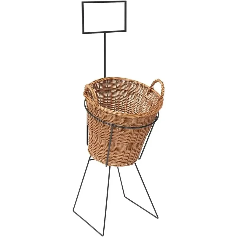 Luxury Wire Wicker Storage Basket Supermarket Floor Fruit Display Rack Grocery Basket Storage Rack Snack Rack