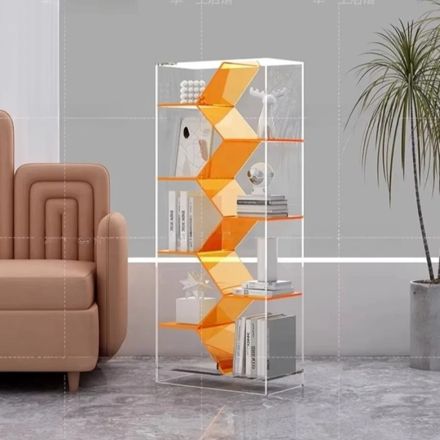 Luxury-Style Acrylic Magazine Racks High-End Floor-To-Top Magazine Racks Irregular Storage Office Furniture Das Magazin ZY40ZZJ