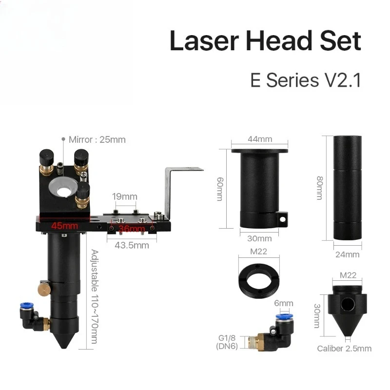 Cloudray E Series CO2 Head Set with Focusing Lens & Reflector Mirrors for Engraving Cutting Machine