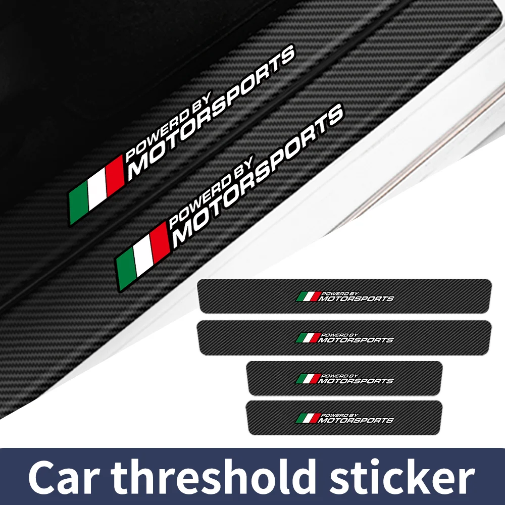 

Motorsports Carbon Fiber Car Door Sill Threshold Stickers Trunk Bumper Strips For Lancia Ypsilon Delta Musa Nera Thema STRATOS Y