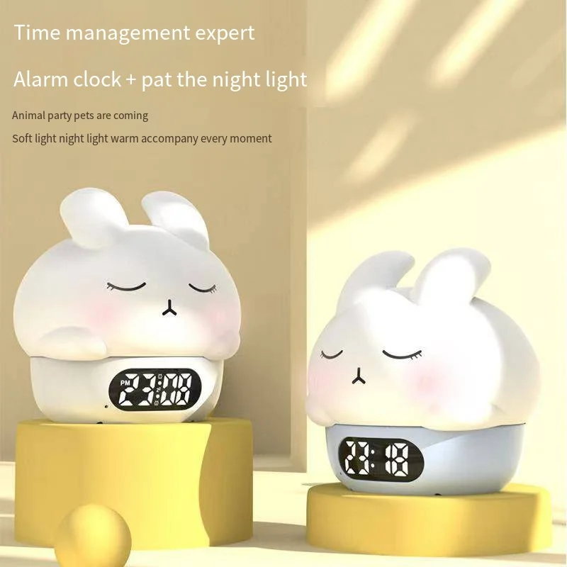 Home Silicone Clapping Light Alarm Clock Creative Silicone Night Light Rabbit Clapping Light Small Night Light Convenient Light