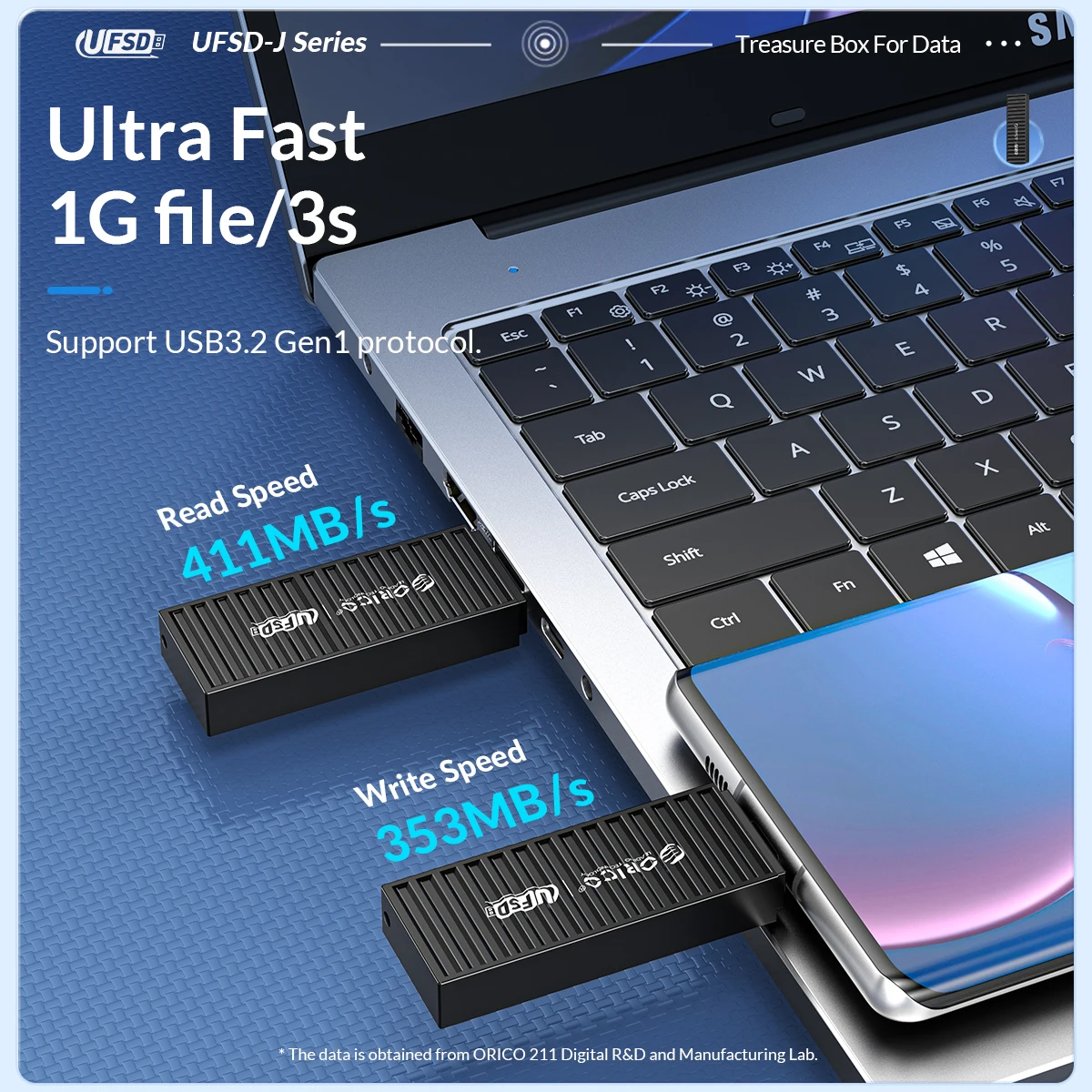 ORICO UFSD USB Flash Drives Metal 512GB 256GB 128GB 64GB With Type-c And USB Interface Pen  Drive Free Shipping