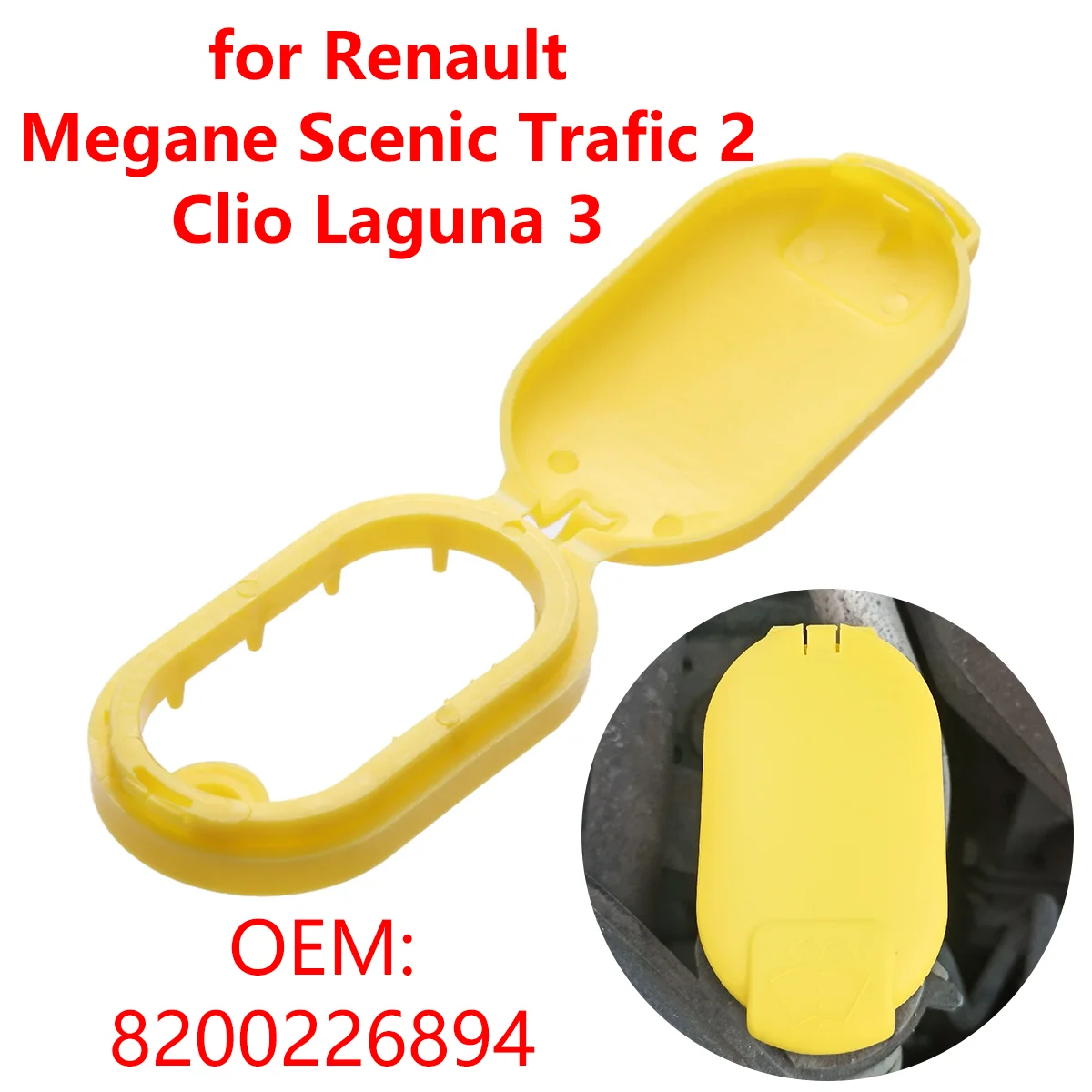 8200226894 Tapa de tanque de depósito de líquido para limpiaparabrisas de coche, tapa para Renault Megane 2 Scenic Trafic 2 Clio Laguna 3