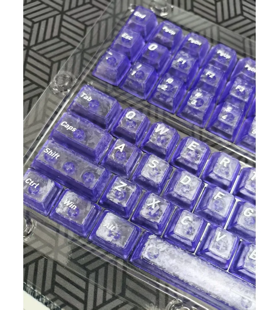Carbon Fiber Textured Transparent Keycap Ice Carbon PC Material Original Factory Highly Adaptable Magnetic axis Cross