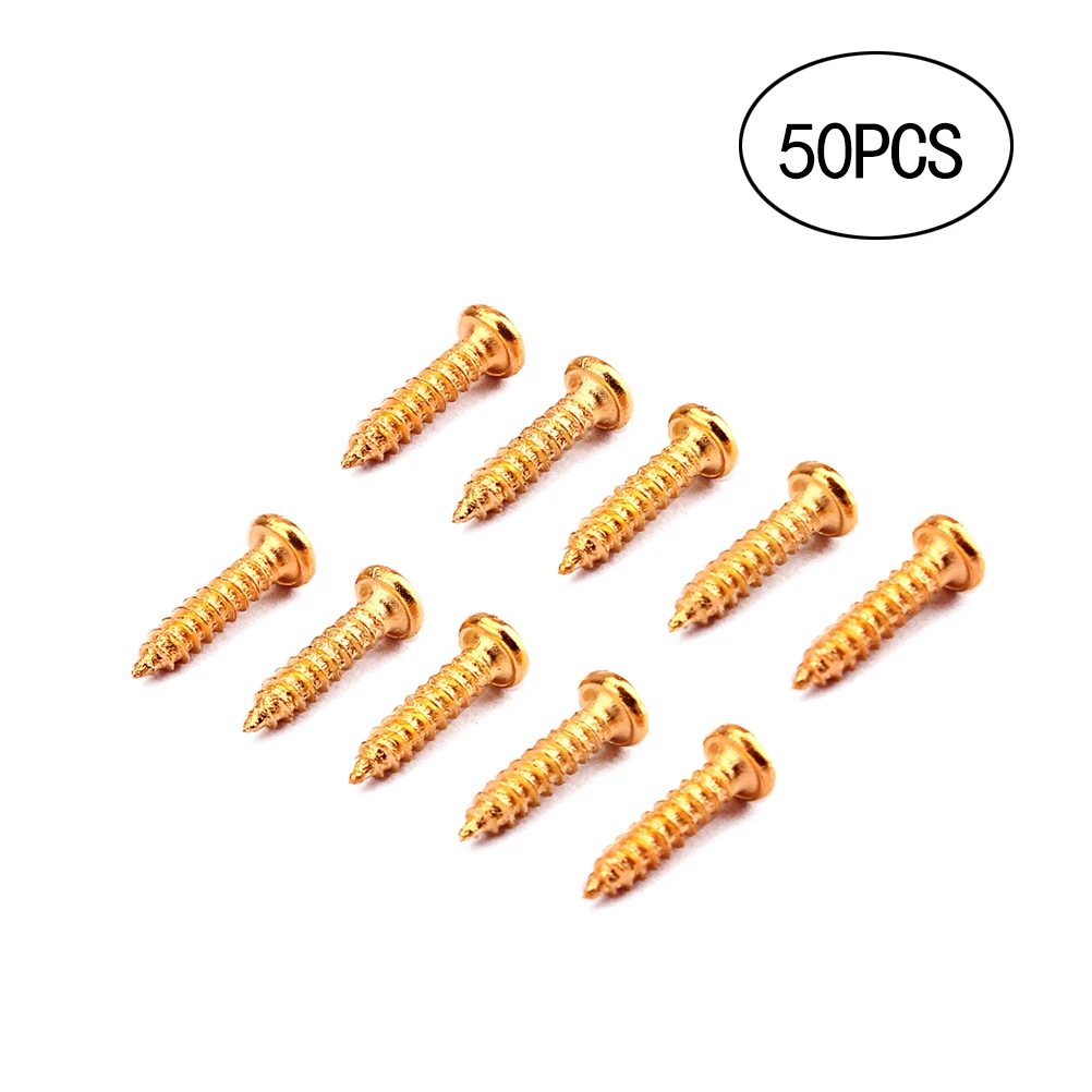 

50 pcs Guitar Screws Durable Iron Electric Acoustic Guitar Screws Bass Mounting Pegs Easy Install Replacement Parts