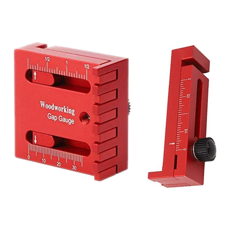 

2Pcs Depth Measuring Ruler Woodworking Mini Gaps Gauge Aluminum Alloy Marking Gauge Line Sawtooth Ruler