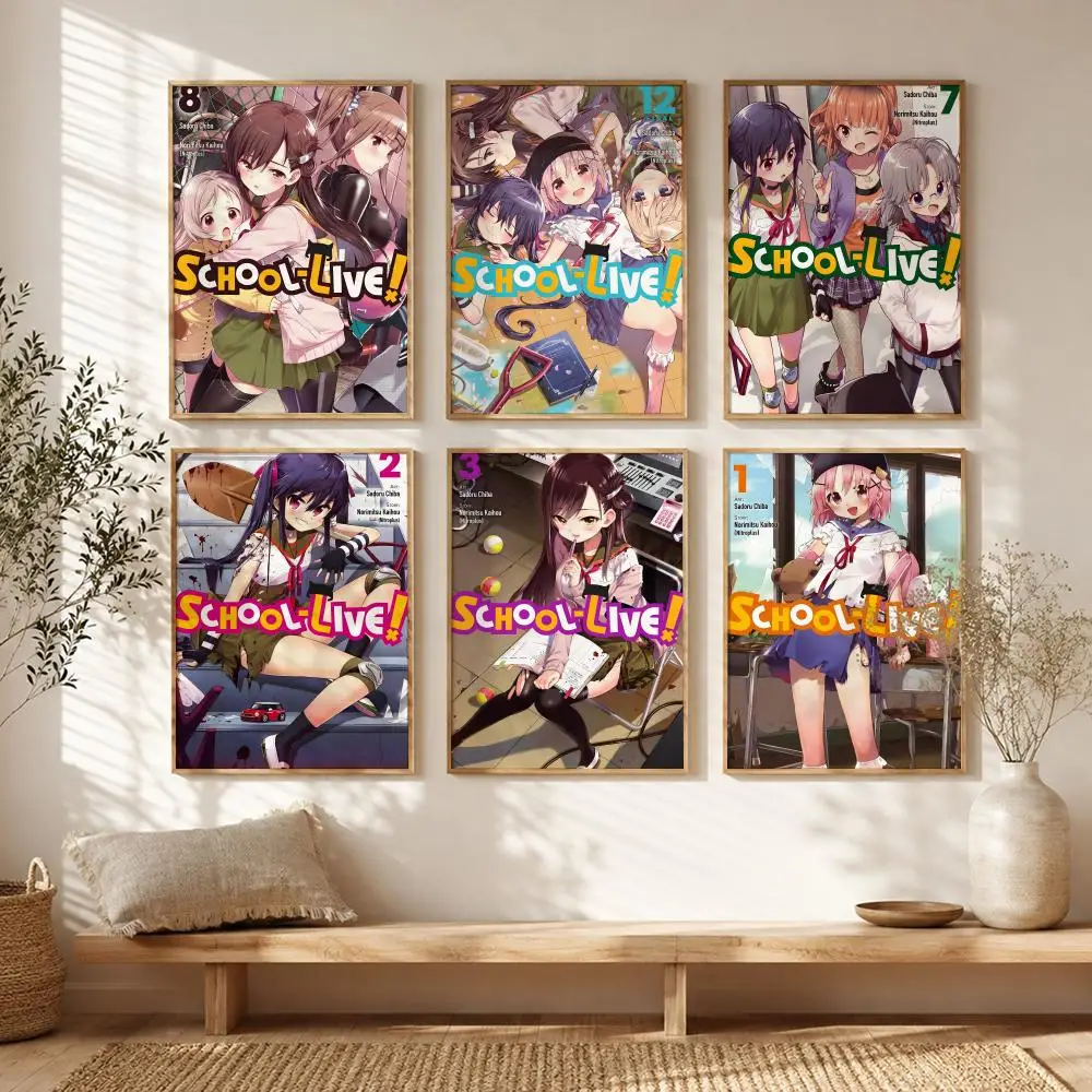 Survival Anime S-School-Live Poster All-match HD Waterproof Self-Adhesive Wall Art Sticker For Home Bedroom