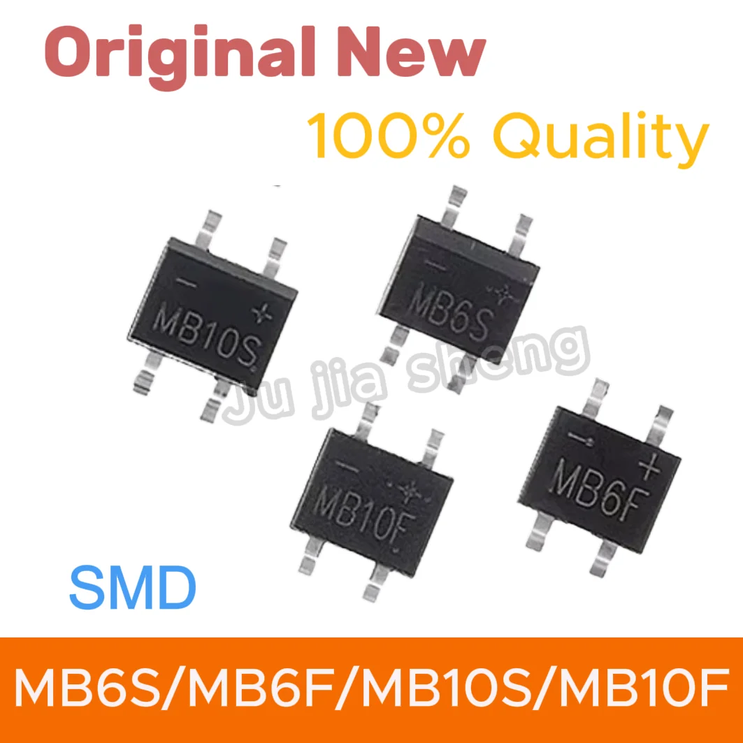 100pcs/Lot MB6S MB10S MB6F MB10F SOP-4 SMD Bridge Rectifier DIODE integrated circuit