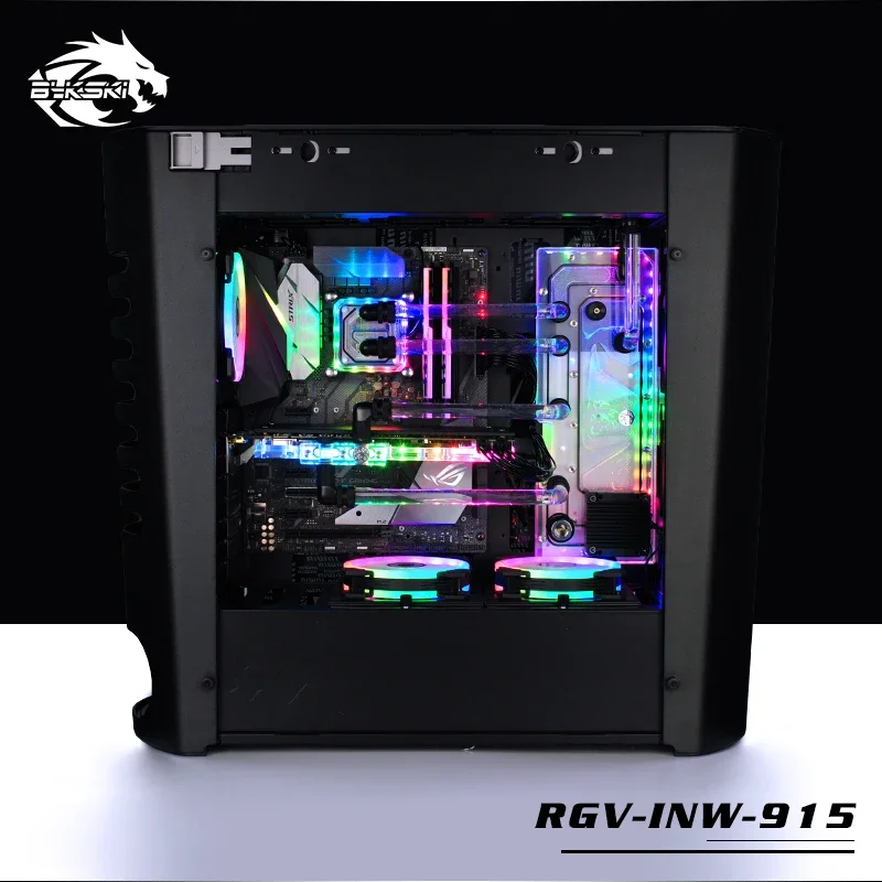 

BYKSKI Acrylic Board Water Channel Solution kit use for IN WIN 915 case / Kit for CPU and GPU Block / Instead reservoir