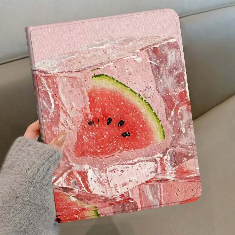 Frozen Watermelon Cube Soft For Samsung Galaxy Tab S11 S10 S9 S8 S7 S6 A9 A8 A11 Lite FE Plus Pen Tray Tablet Case