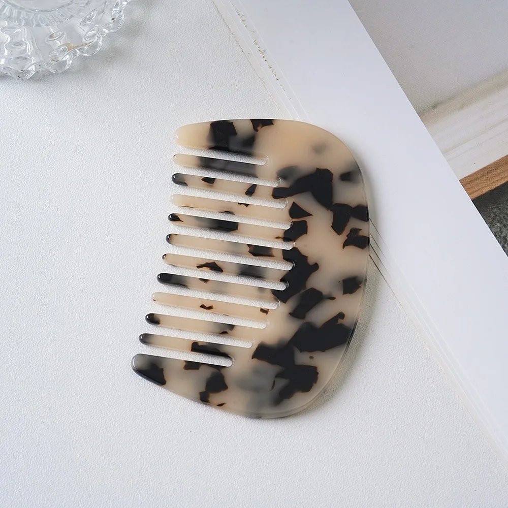 New Marble Pattern Hair Comb Cellulose Acetate Marbled Scalp Massage Comb Ergonomic Rounded Teeth Pocket Comb Travel Hair Care