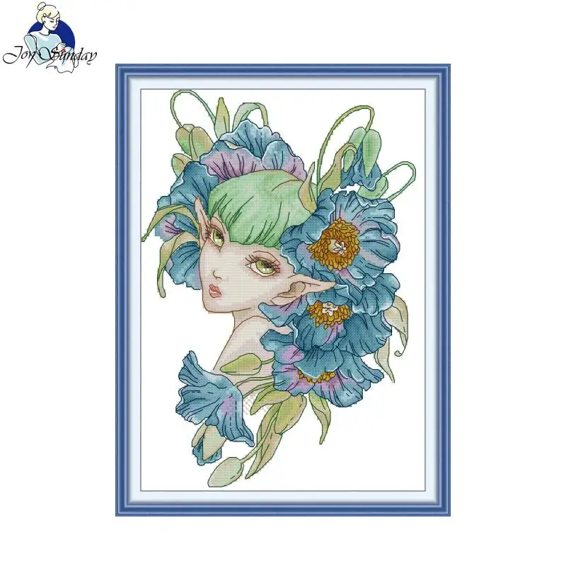 

Joy Sunday Orchid Spirit Stamped Cross Stitch Kits DMC 11CT 14CT Counted Printing Embroidery Needlework Set Home Decor Gifts