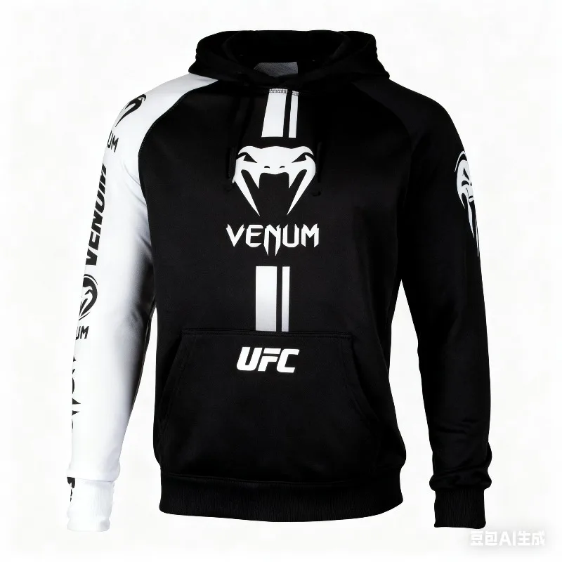 Nouveau T-shirt de nuit de combat UFC pour hommes, sweat-shirt à capuche d'entraînement de course de Fitness, haut chaud ample et respirant