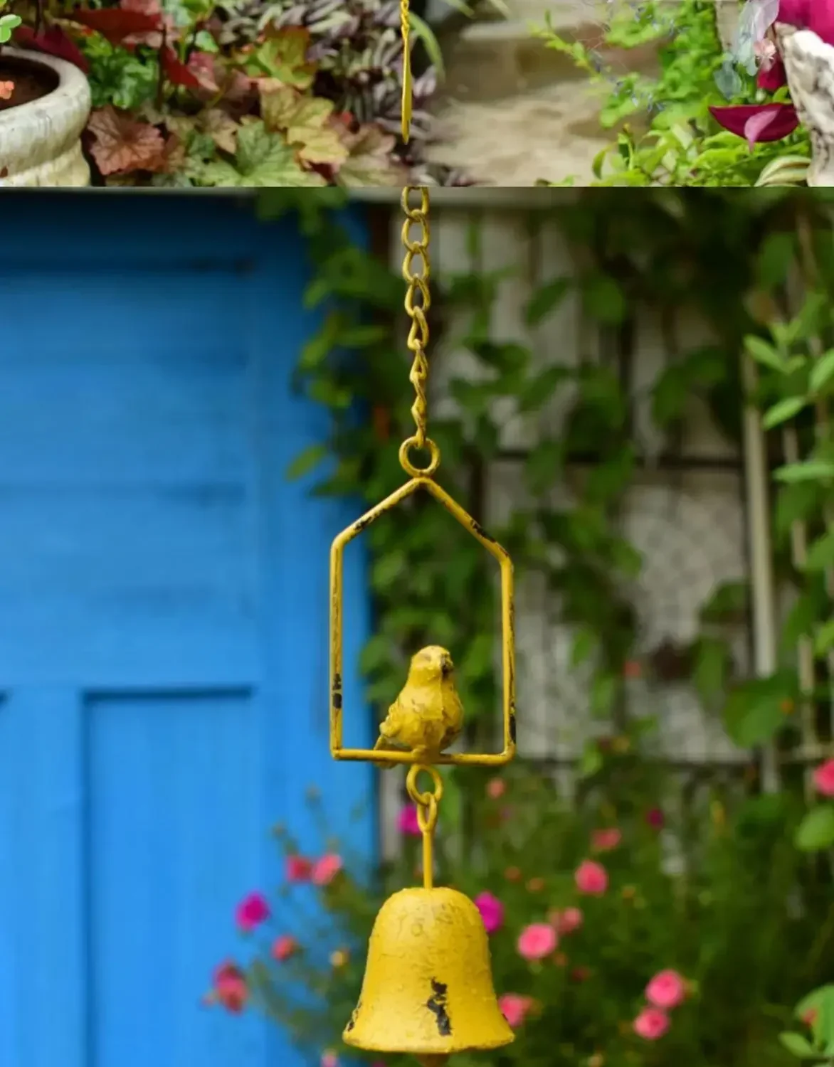 bird rustic metal aeolian bells wind chimes