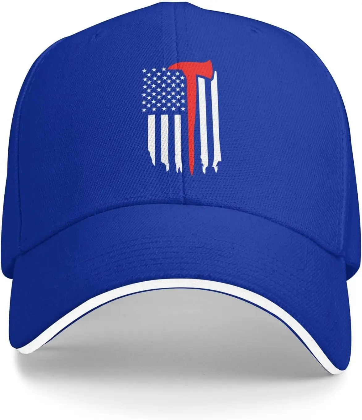 Firefighter-Thin-Red-Line-Axe-American-Flag-Baseball-Cap-Polyester-Casual-Sun-Protection-Baseball-Cap-for-Adults