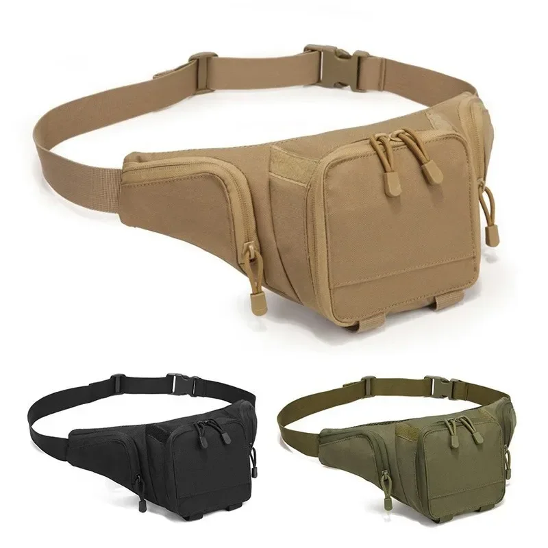 Tactical Molle Crossbody Bag with Hidden Pocket Military Style Phone Pouch for Outdoor Hiking EDC Sport Storage Waist Pack