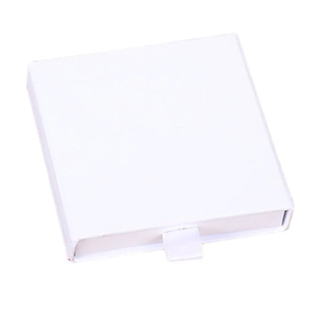 Elegant Jewelry Packaging Box with Built in Sponge Black/White/Cowhide/Light Pink/Dark Blue/Red/Silver Gray 8x8x1 7cm