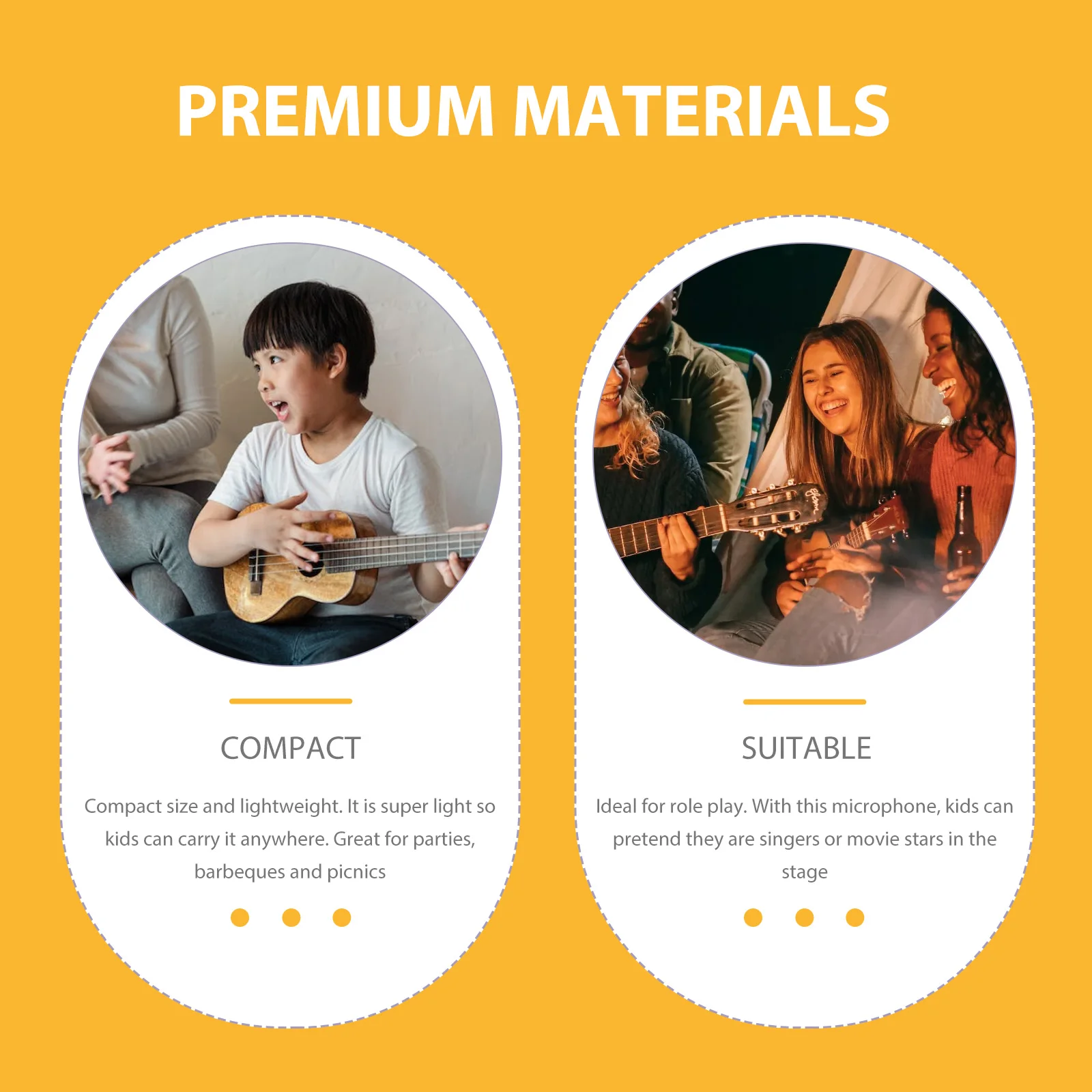 Microfono eco da 3 pezzi per bambini, colore brillante, design compatto, festa, canto, gioco di ruolo, divertente amplificatore audio in plastica per bambini