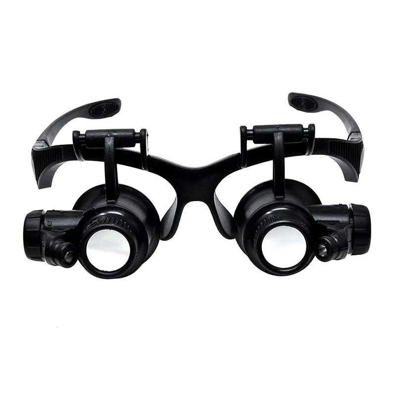 20X Double Eye Loupe - LED Lighted Magnifier for Jeweler & Watch Repair | High-Clarity, Portable For Precision Work