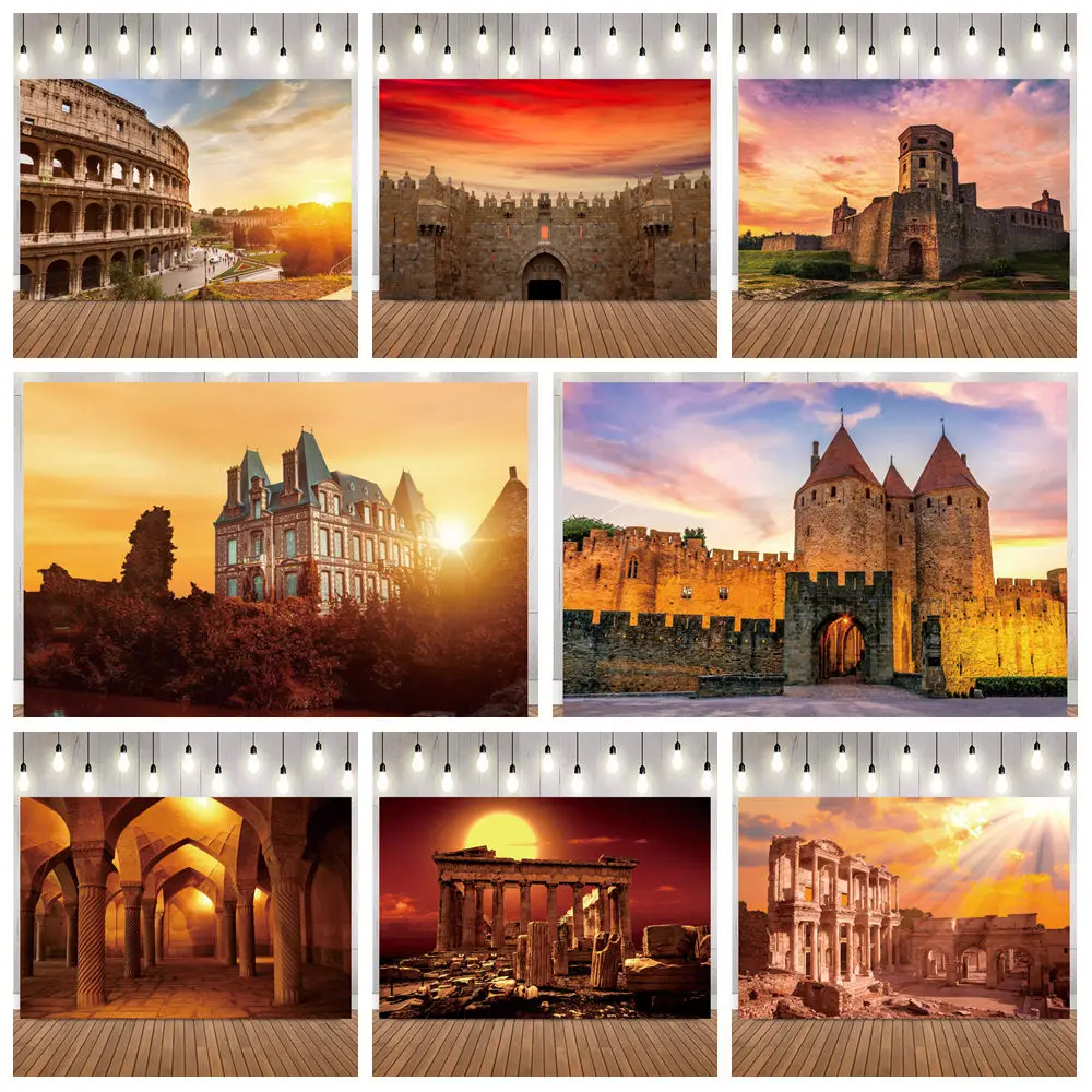 The Ancient Colosseum Sunset Scenery Photo Backdrop Parthenon Ruins Jerusalem Old City Historic Building Home Decor Background