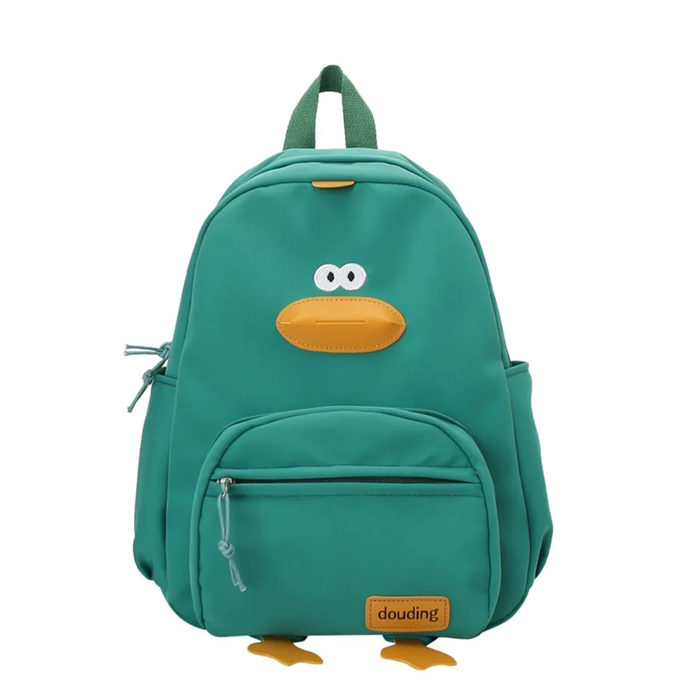 Daypack Nylon Cartoon Duck Backpack Zippered Large Capacity Toddler Backpack 3-layer Pockets Student School Bag Kindergarten