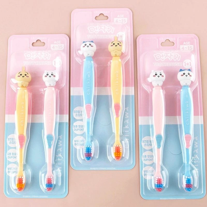 Anime Cartoon Kawaii New Momonga Toothbrush Soft Fur Gum Protection Mouthguard Student Children Universal Clean Teeth 3+Chiikawa