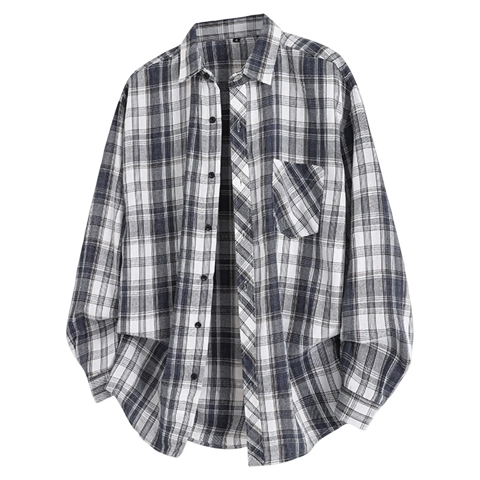 

Spring Long Sleeved Shirt Men Fashion Retro Plaid Shirt Men Streetwear Loose Casual Shirt Mens Vintage Shirts Plus Size Clothing