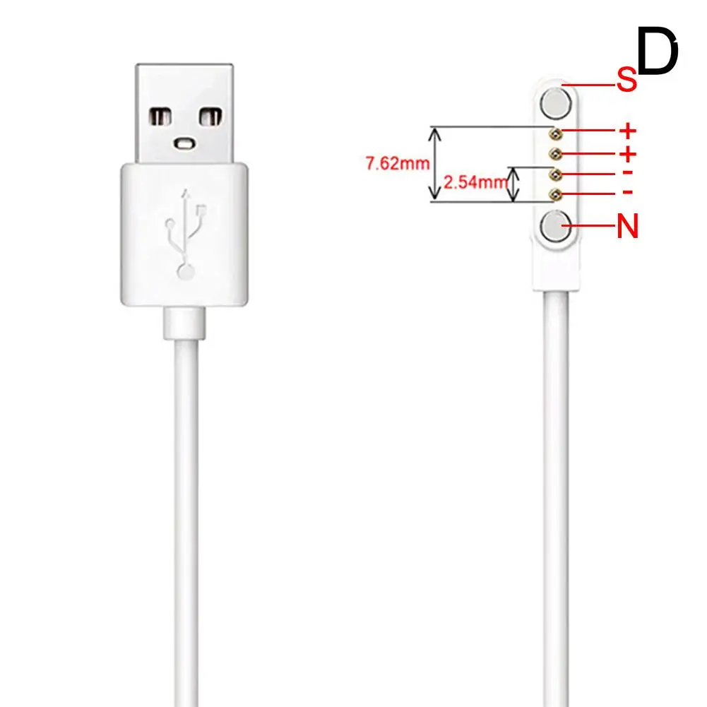 Magnetisches Ladekabel für Smartwatch, für 2-polige 2,84/4/7,62 mm Abstände, schwarz, neuartige USB-Ladekabel, universell