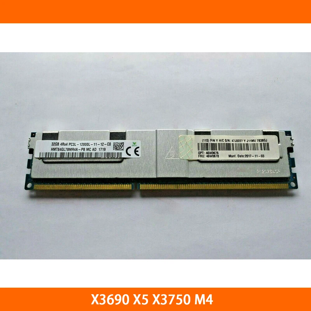 1PCS Server Memory For IBM X3690 X5 X3750 M4 46W0678 46W0676 46W0678 47J0227 32G 4Rx4 12800L DDR3 1600 Fully Tested