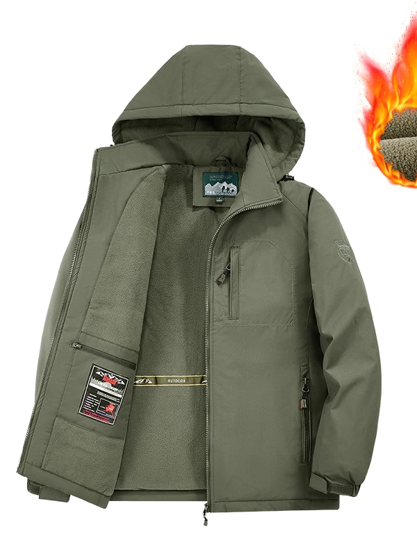 

Мужская утепленная хлопковая куртка с капюшоном на флисовой подкладке, ветрозащитная, водонепроницаемая, теплая, для активного отдыха, большие размеры, повседневная, из полиэстера