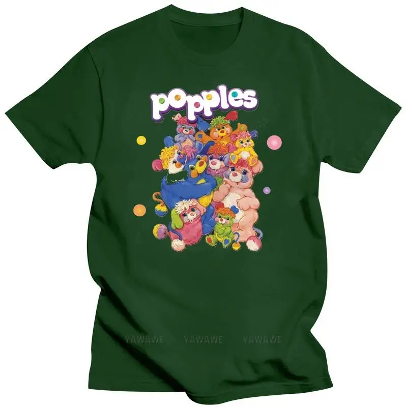 New fashion brand teeshirt Popples! T Shirt  Cartoon Men Black T-ShirtSale 100 % Cotton T Shirts for Boys male short sleeve top