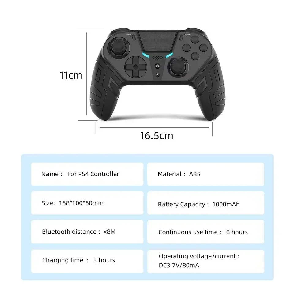 For PS4 Controller Wireless Dual Vibration Bluetooth Gamepad Programmable Turbo Function For PS4 Console Android IOS PC Joystick