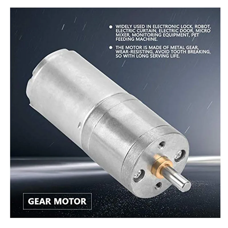 

JGA25-370 DC 12 В мотор-редуктор с низкими оборотами в минуту металлический мотор-редуктор для электронного замка электрический привод штор (